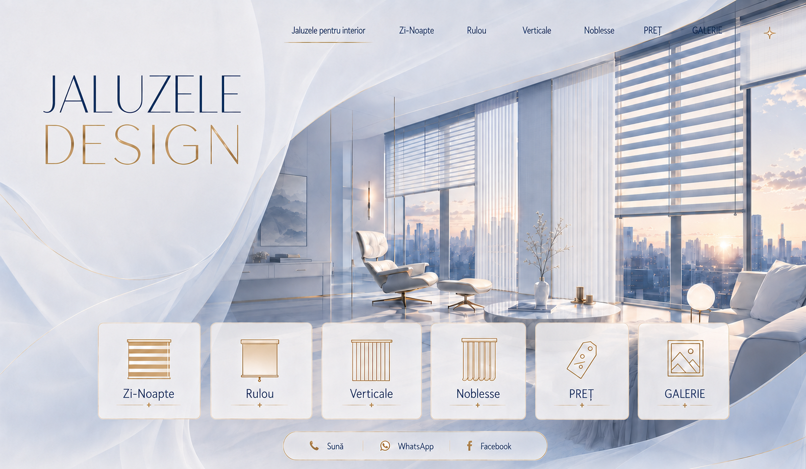 Jaluzele Design — Zi-Noapte, Rulou, Verticale, Noblesse, Preț și Galerie
